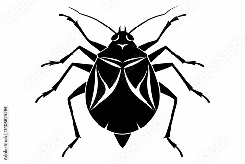 aphid silhouette line art vector illustration