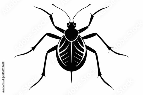 aphid silhouette line art vector illustration