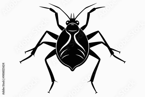 aphid silhouette line art vector illustration