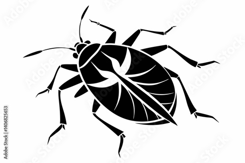 aphid silhouette line art vector illustration