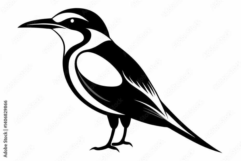 Naklejka premium bee eater silhouette line art vector illustration