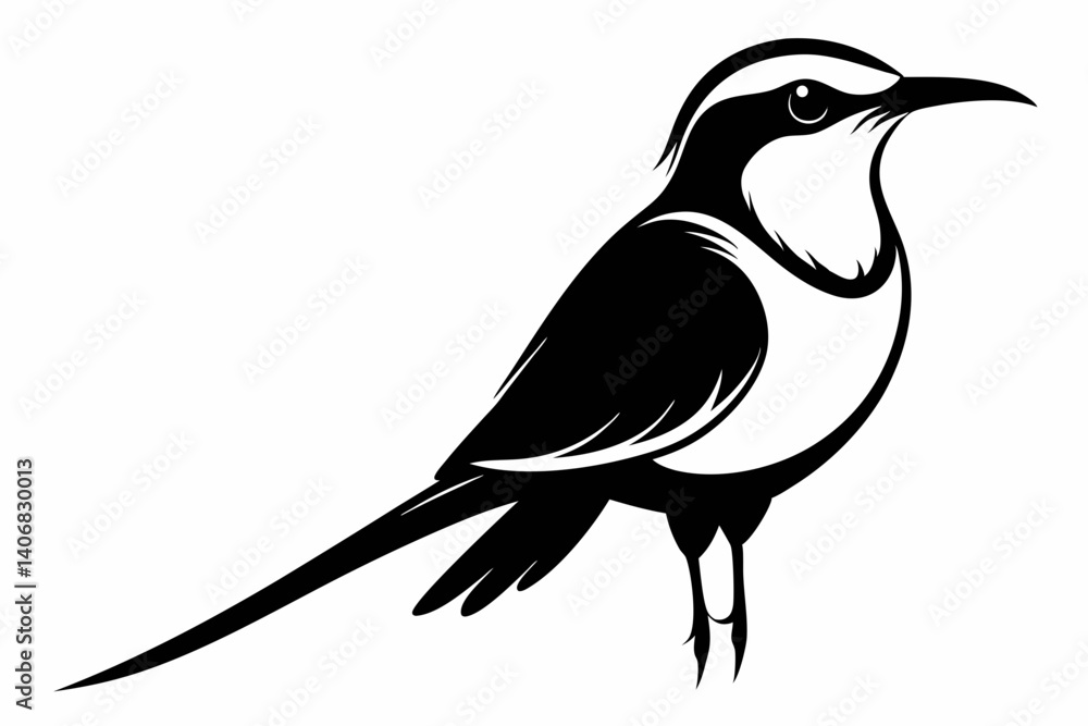 Obraz premium bee eater silhouette line art vector illustration