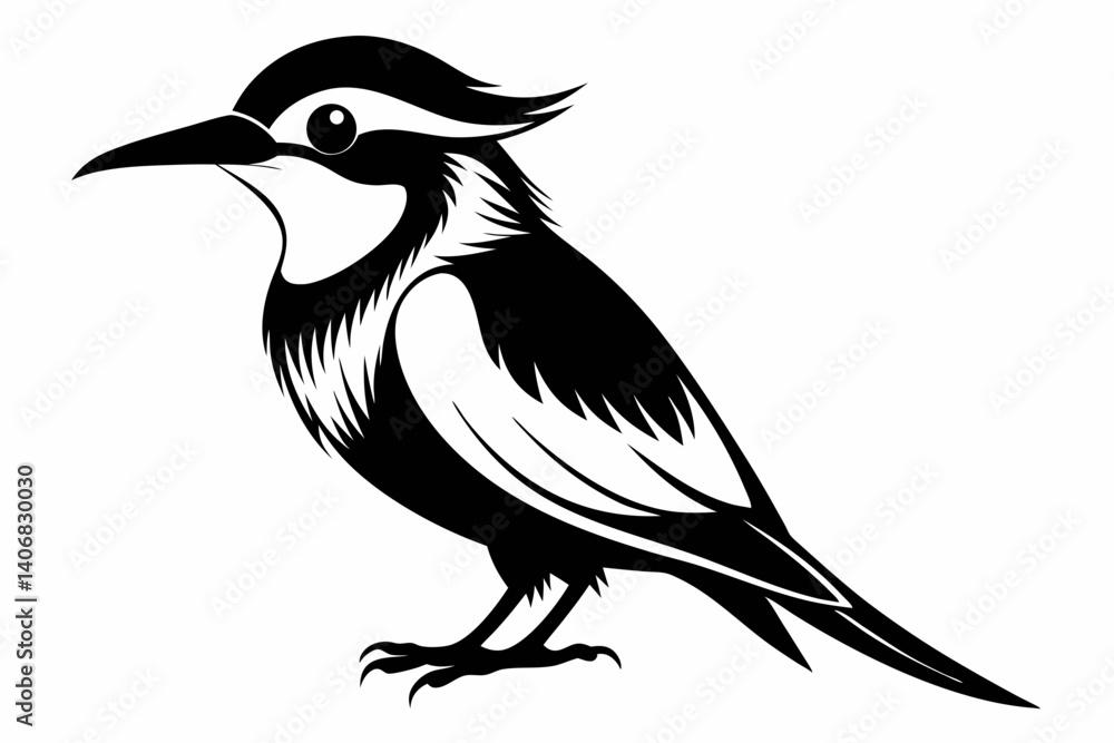 Fototapeta premium bee eater silhouette line art vector illustration