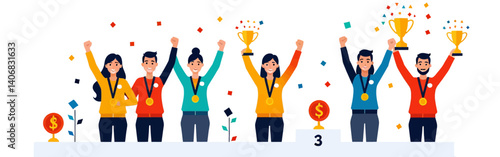 Diverse_cartoon_people_stand_on_a_podium-with_medals_and_trophies_in_a_celebratory_scene-under_confetti-representing_success_and_achievement_