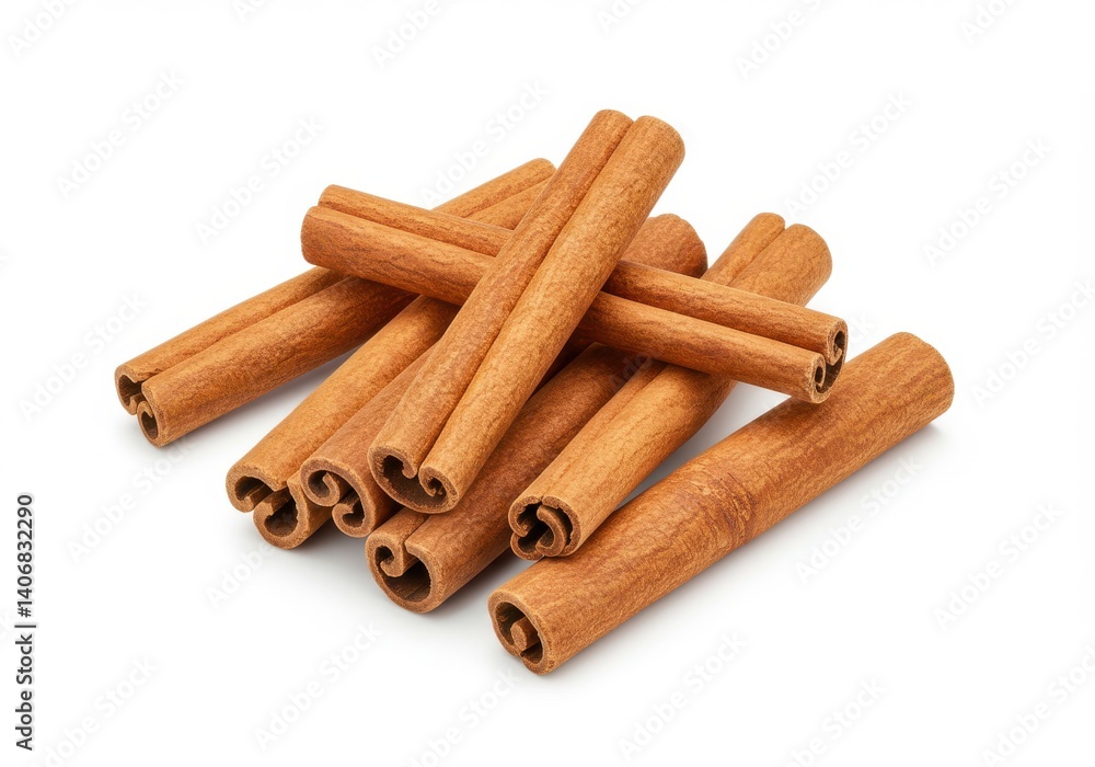 A close up shot of a pile of cinnamon sticks on a white surface creating a spice filled image A close up shot of a pile of cinnamon sticks on a white surface creating a spice filled image