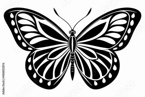 butterfly silhouette line art vector illustration