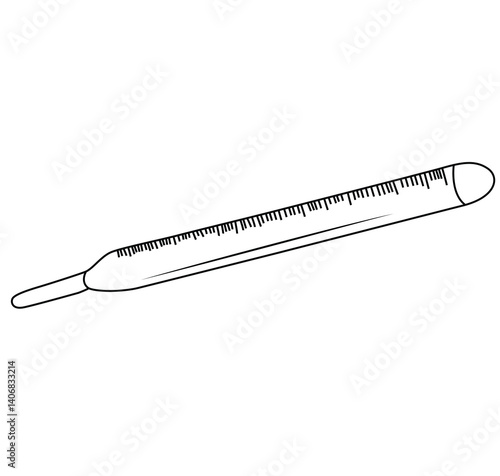 Science of hand drawn vector old thermometer coloring page. 