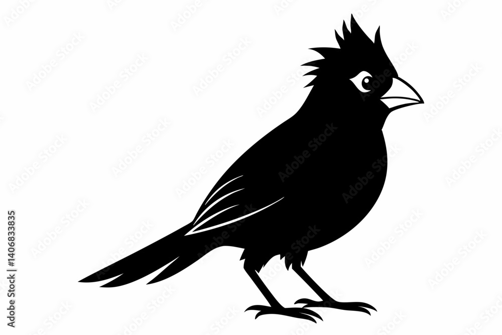 Obraz premium cardinal silhouette line art vector illustration