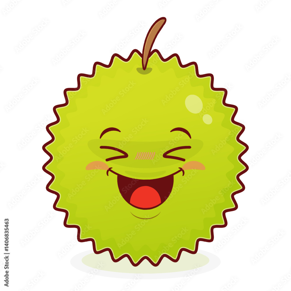 durian playful face cartoon cute durian playful face cartoon cute