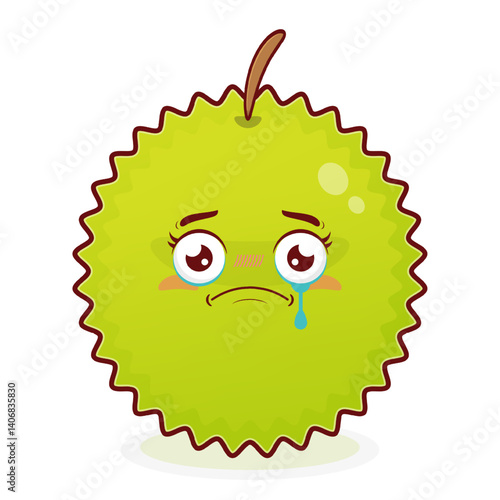 durian crying face cartoon cute