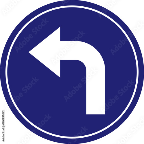 Traffic Signs and Rules 1  Mandatory turn left road sign