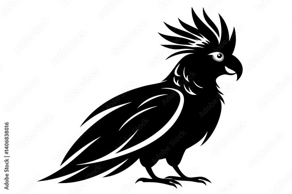 cockatoo silhouette line art vector illustration cockatoo silhouette line art vector illustration