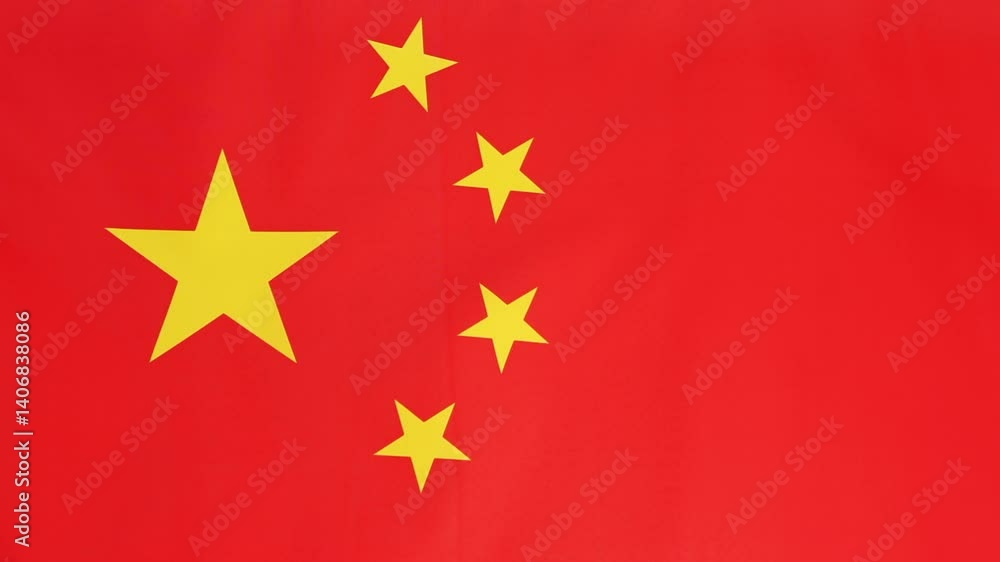 Textile flag of China, closeup Textile flag of China, closeup