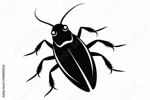 cockroach silhouette line art vector illustration