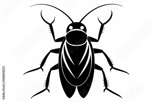 cockroach silhouette line art vector illustration