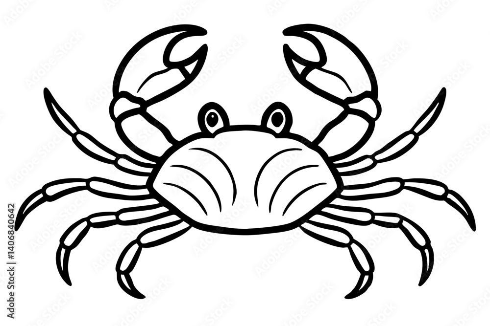 crab silhouette line art vector illustration crab silhouette line art vector illustration