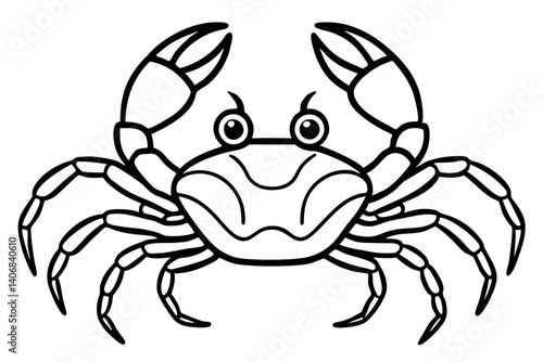 crab silhouette line art vector illustration