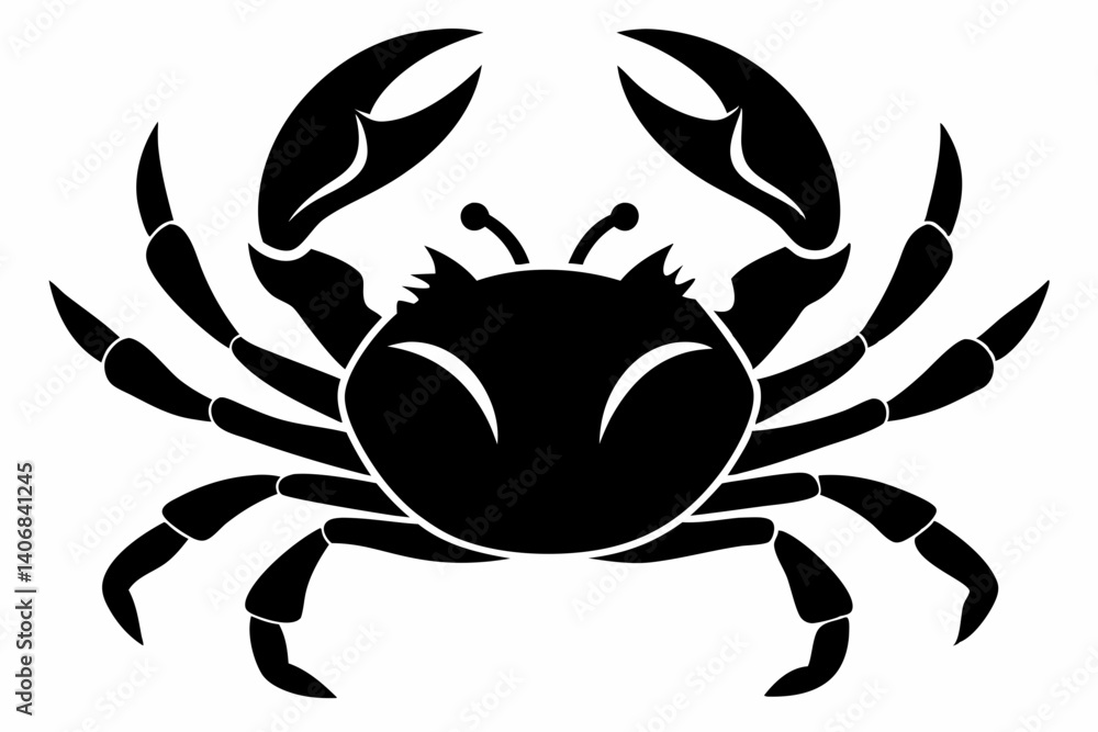 crab silhouette line art vector illustration crab silhouette line art vector illustration