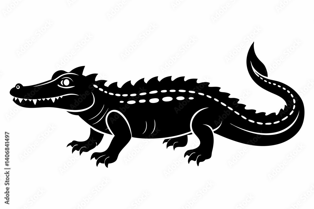 crocodile silhouette line art vector illustration crocodile silhouette line art vector illustration