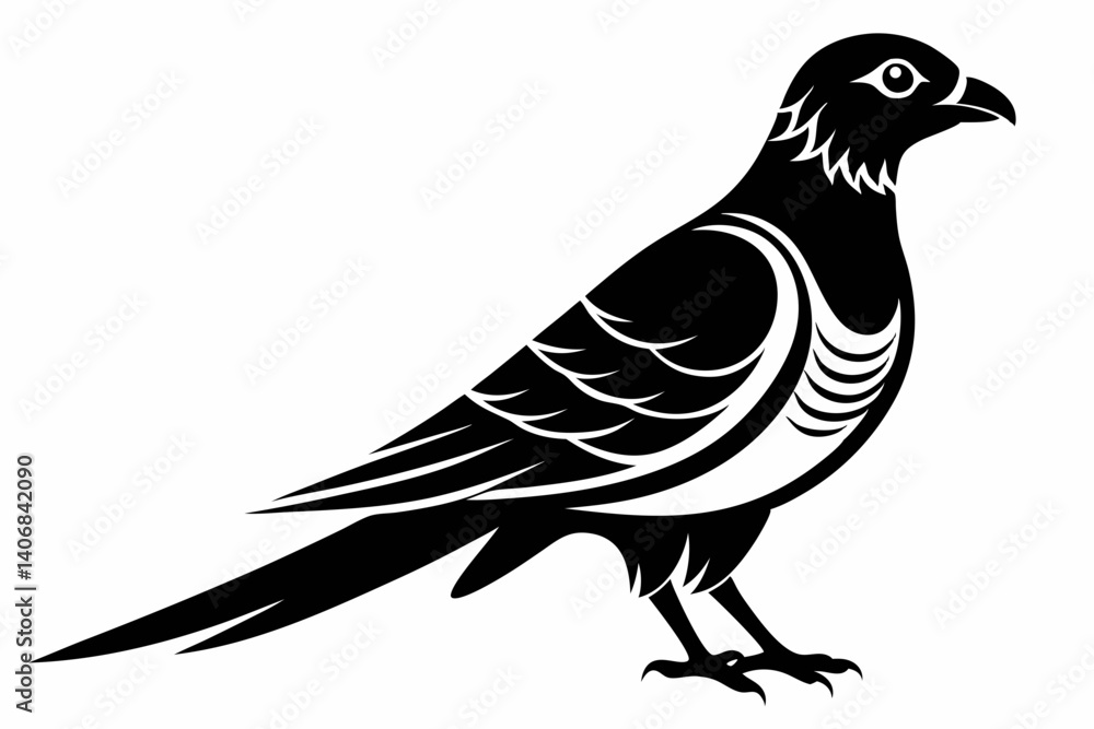 Fototapeta premium cuckoo silhouette line art vector illustration