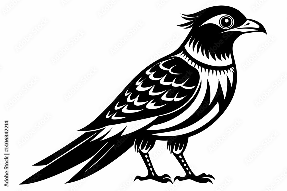 Fototapeta premium cuckoo silhouette line art vector illustration