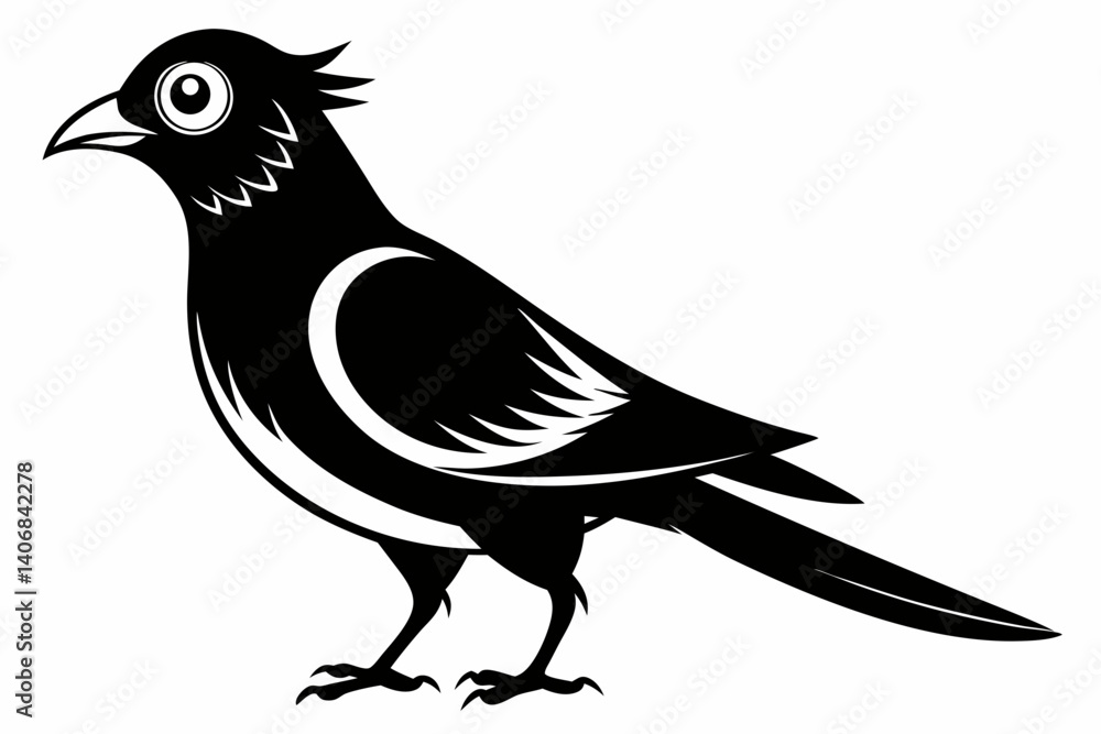 Fototapeta premium cuckoo silhouette line art vector illustration