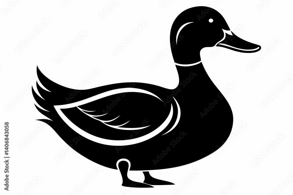 duck silhouette line art vector illustration duck silhouette line art vector illustration