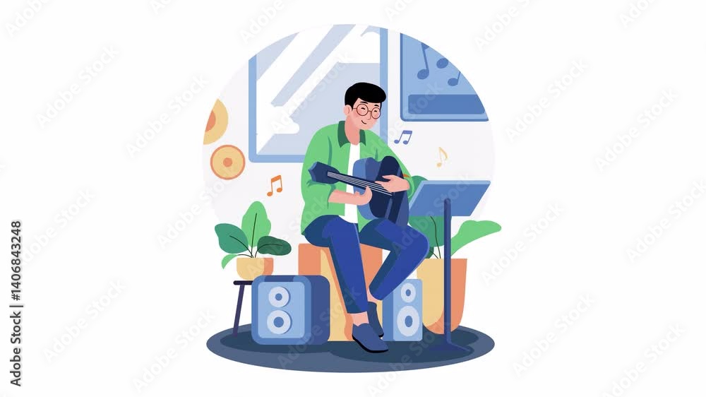 Solo Musician on Mic Explainer Solo Musician on Mic Explainer