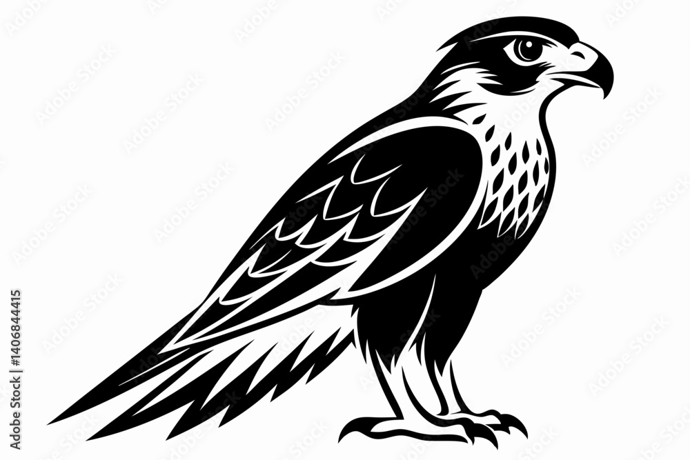 Fototapeta premium falcon silhouette line art vector illustration