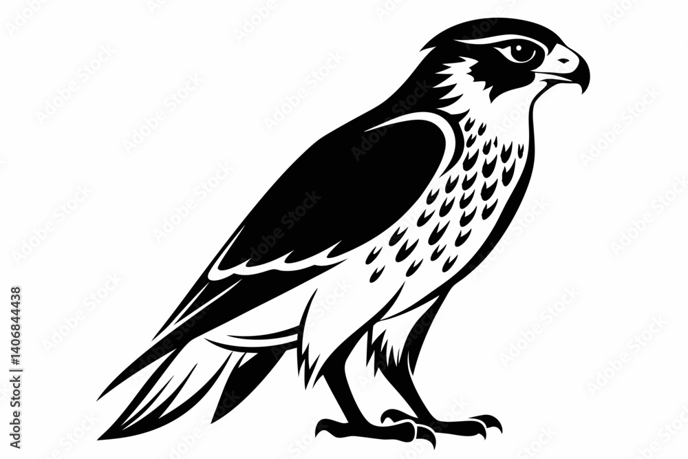 Fototapeta premium falcon silhouette line art vector illustration