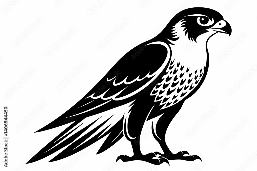 Fototapeta premium falcon silhouette line art vector illustration