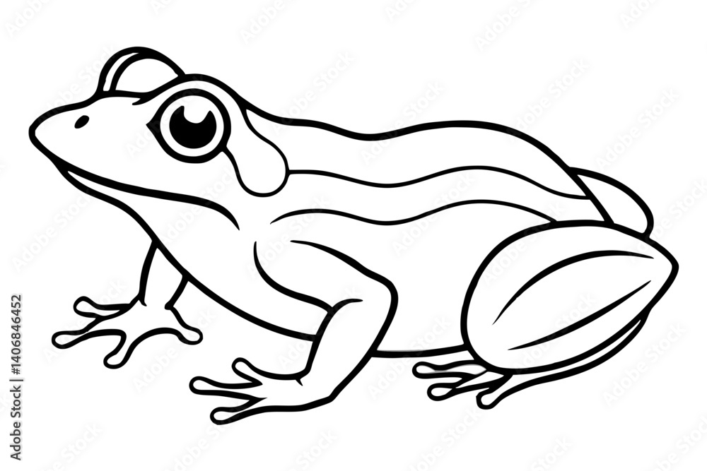 Naklejka premium frog silhouette line art vector illustration