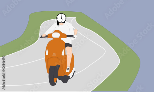 a woman who was touring on a scooter motorbike