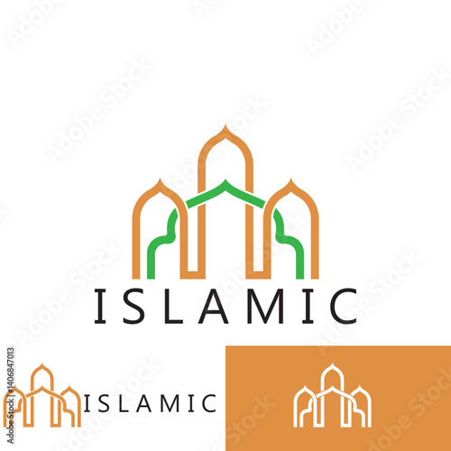 islamic icon vector logo illustration template design