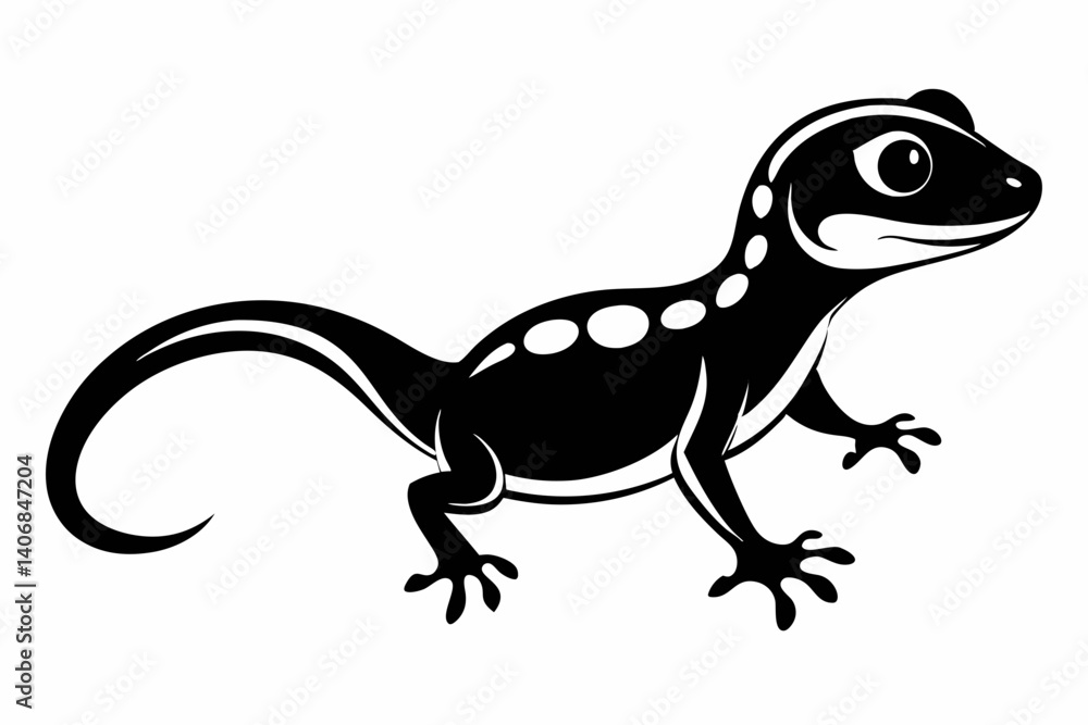 Fototapeta premium gecko silhouette line art vector illustration