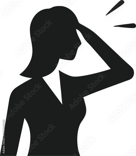 Visionary Female Leader Silhouette Vector Illustration, leader, visionary, woman, silhouette, professional