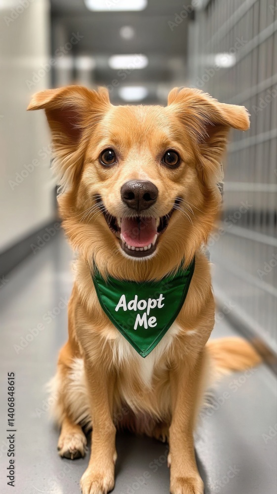 Fototapeta premium Senior shelter dog radiates love and hope while waiting for a forever home Generative AI