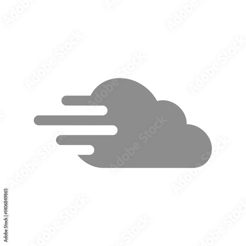 Fast cloud storage service. Data speed cloud vector icon.