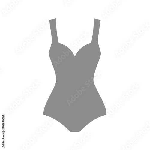 One-piece bathing suit vector icon. Female swimsuit or swimming suit fill symbol.