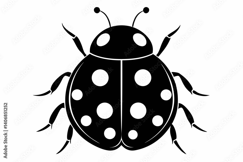 ladybug silhouette line art vector illustration ladybug silhouette line art vector illustration