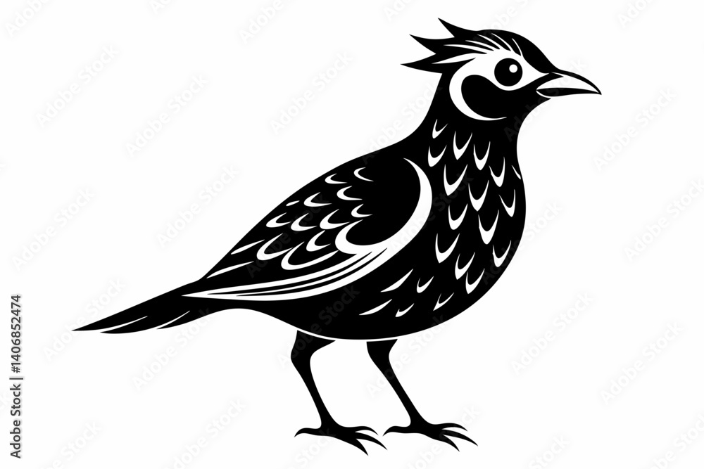 Fototapeta premium lark silhouette line art vector illustration