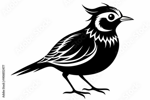 lark silhouette line art vector illustration