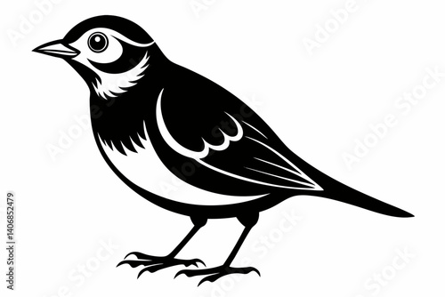 lark silhouette line art vector illustration