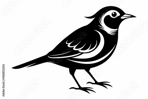 lark silhouette line art vector illustration