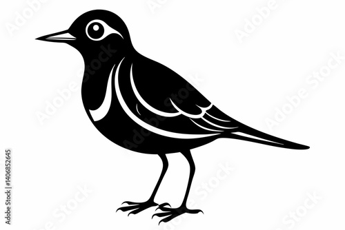 lark silhouette line art vector illustration