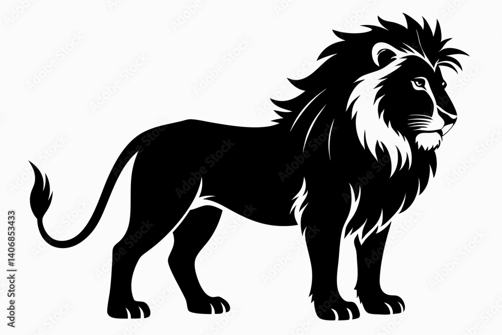 lion silhouette line art vector illustration lion silhouette line art vector illustration