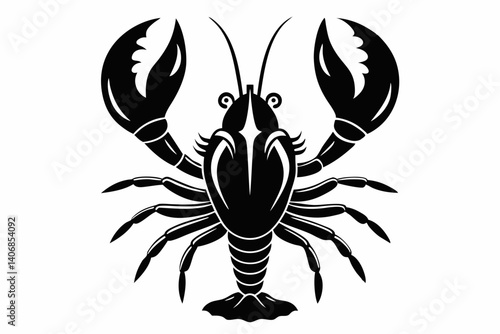 lobster silhouette line art vector illustration
