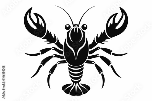 lobster silhouette line art vector illustration
