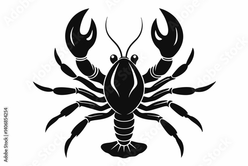 lobster silhouette line art vector illustration