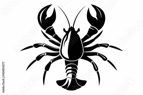 lobster silhouette line art vector illustration